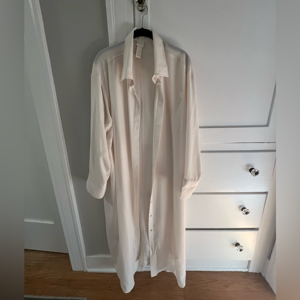 H&M white button up dress
